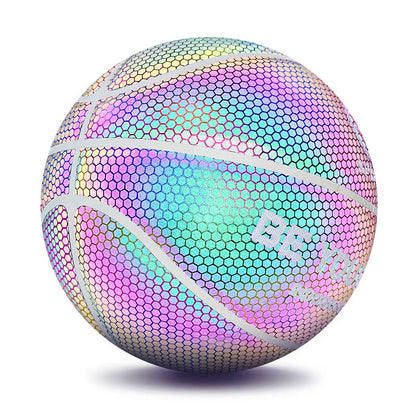 No. 7 hygroscopic PU line striped reflective basketball