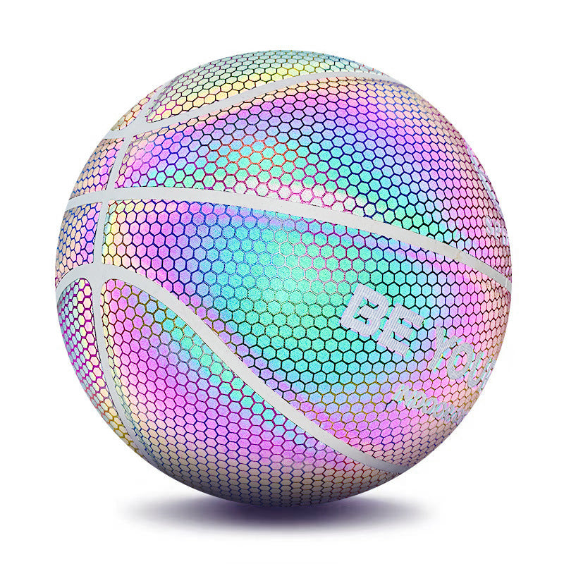 No. 7 hygroscopic PU line striped reflective basketball