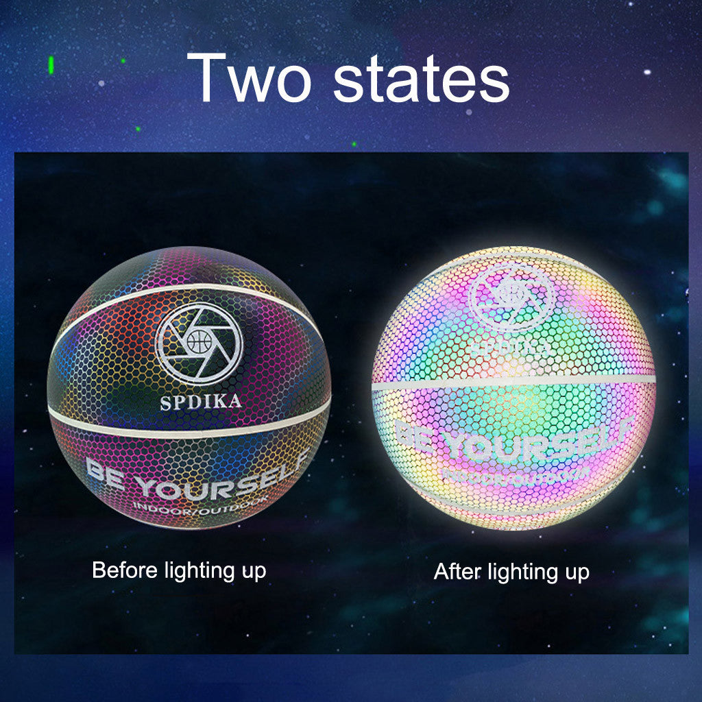 No. 7 hygroscopic PU line striped reflective basketball